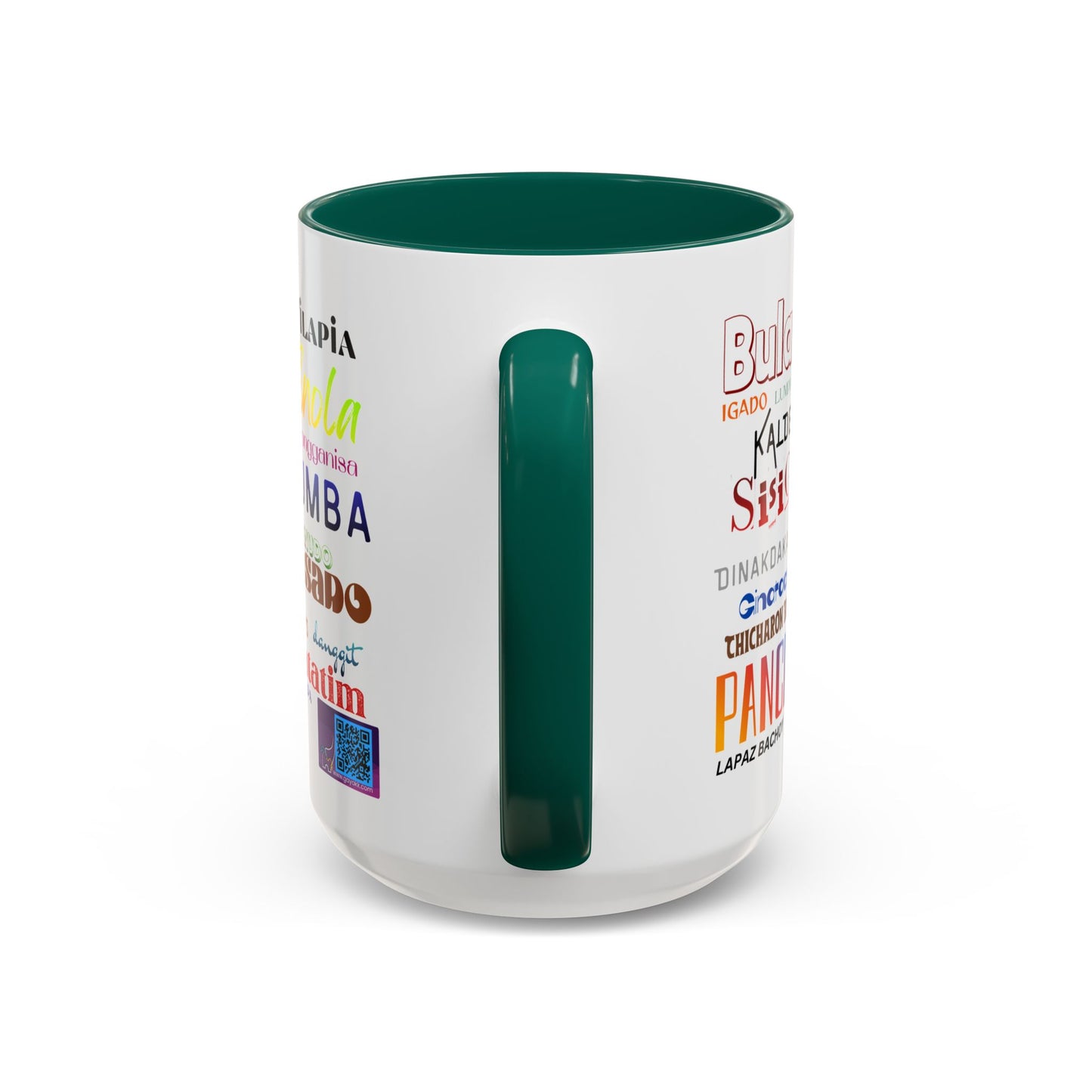 Filipino Food Names Mug — Colorful Filipino Dish Typography Coffee Cup (11oz/15oz)