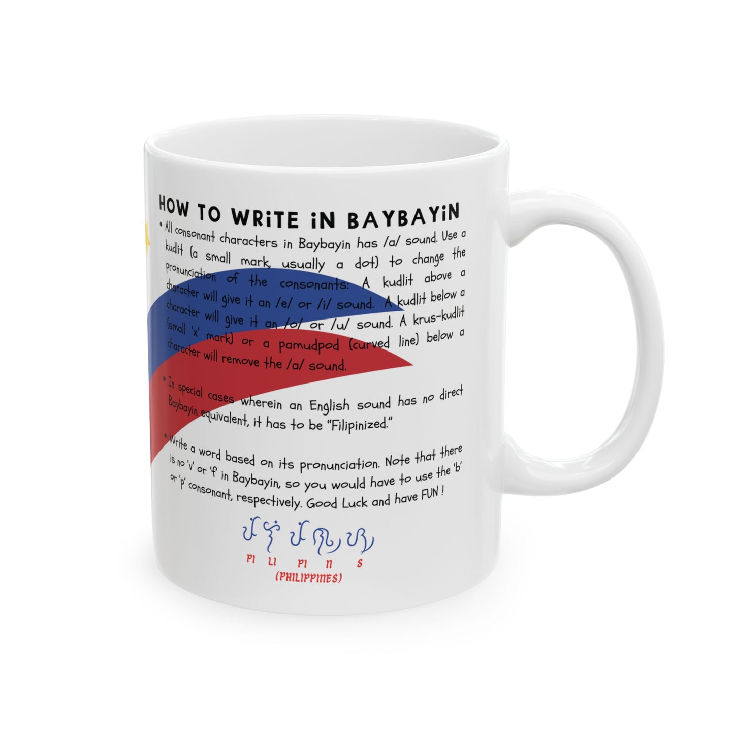 Filipino Mug How to Write Baybayin