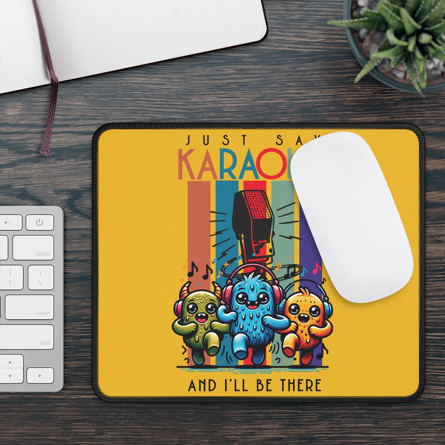 Kawaii Karaoke Gift Mouse Pad - Yellow