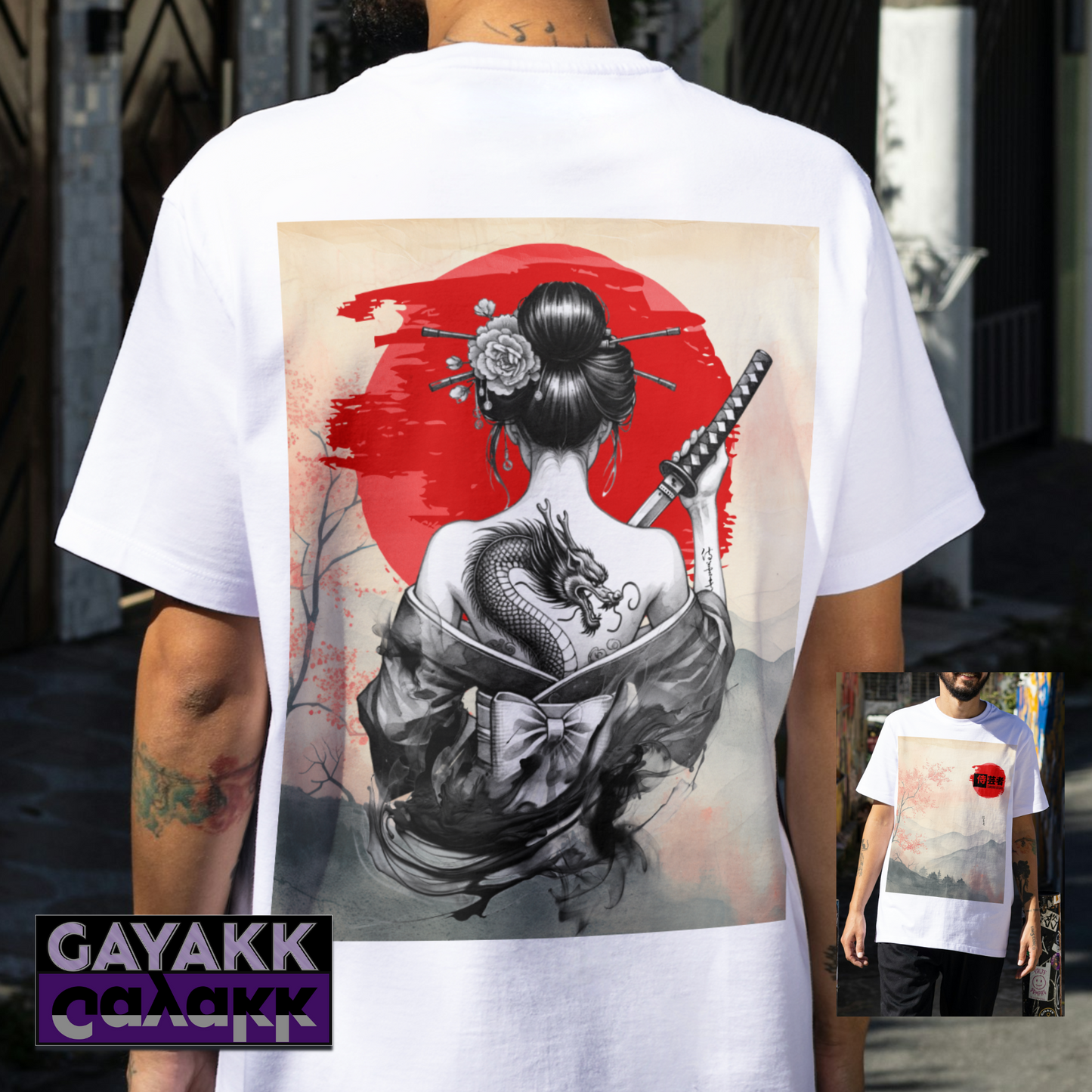 Anime Samurai Geisha Character Inspired Manga Tshirt