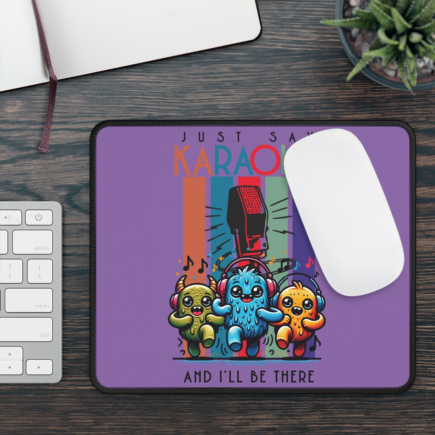 Kawaii Karaoke Gift Mouse Pad - Purple