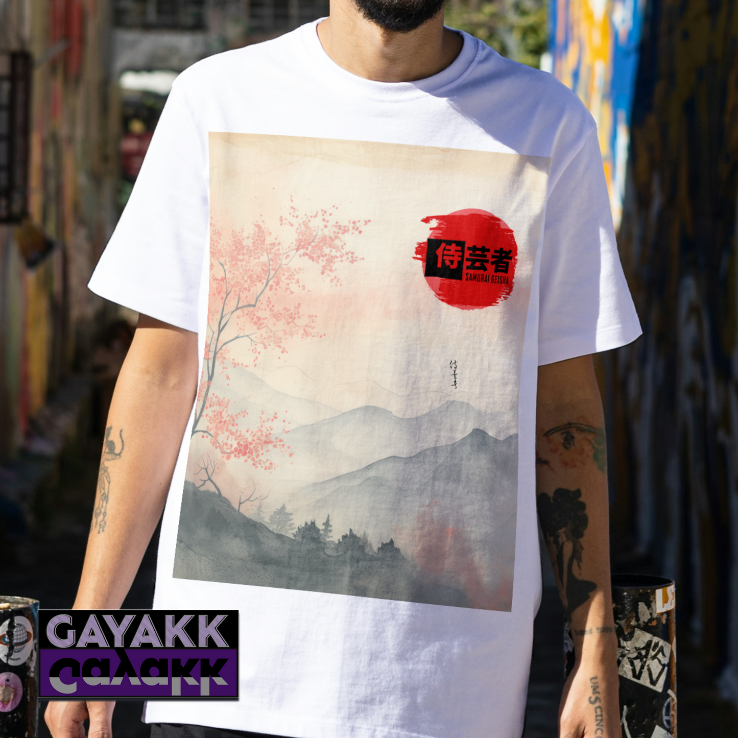 Anime Samurai Geisha Character Inspired Manga Tshirt