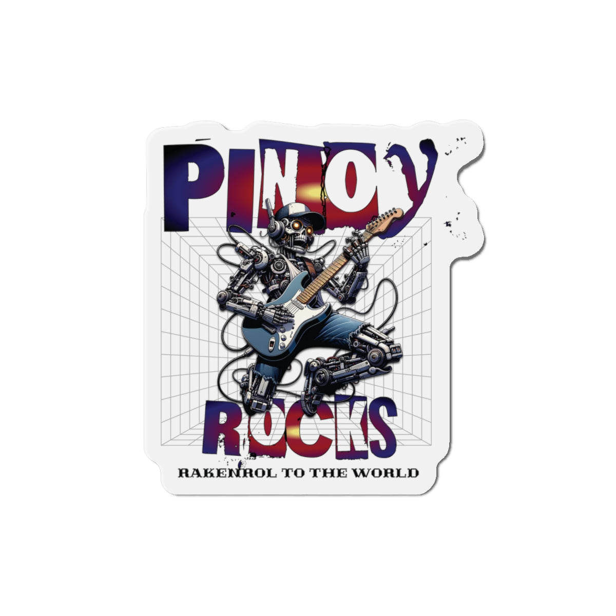 Filipino Expression PINOY ROCKS Die-Cut Magnet