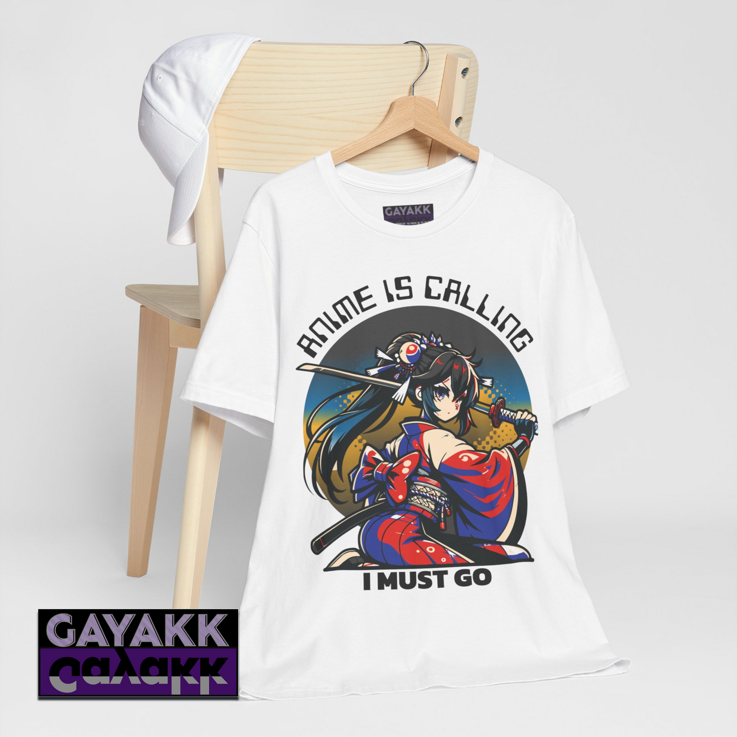 Anime Is Calling I Have To Go T-Shirt, Anime Samurai Geisha Character Inspired Manga Tshirt