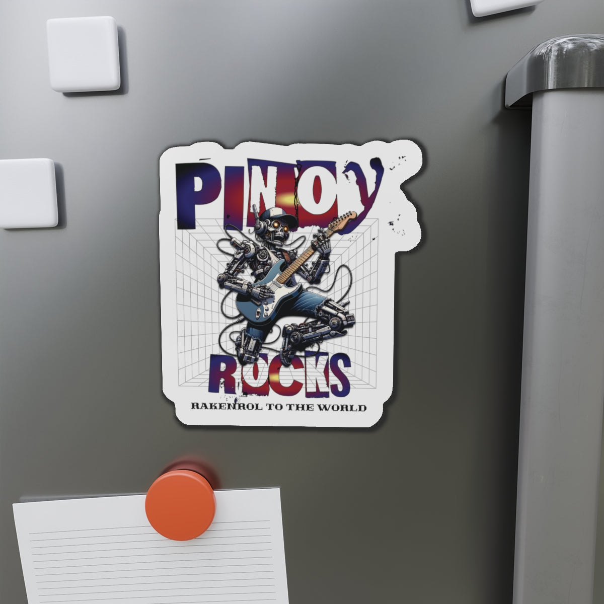 Filipino Expression PINOY ROCKS Die-Cut Magnet