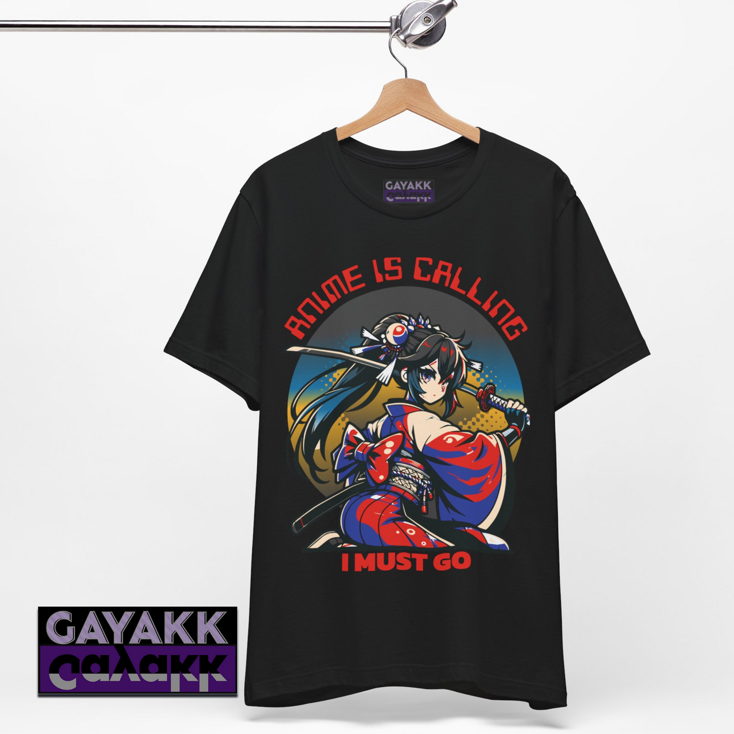 Anime Is Calling I Have To Go T-Shirt, Anime Samurai Geisha Character Inspired Manga Tshirt