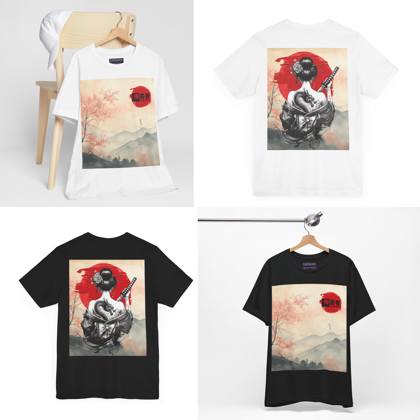 Anime Samurai Geisha Character Inspired Manga Tshirt