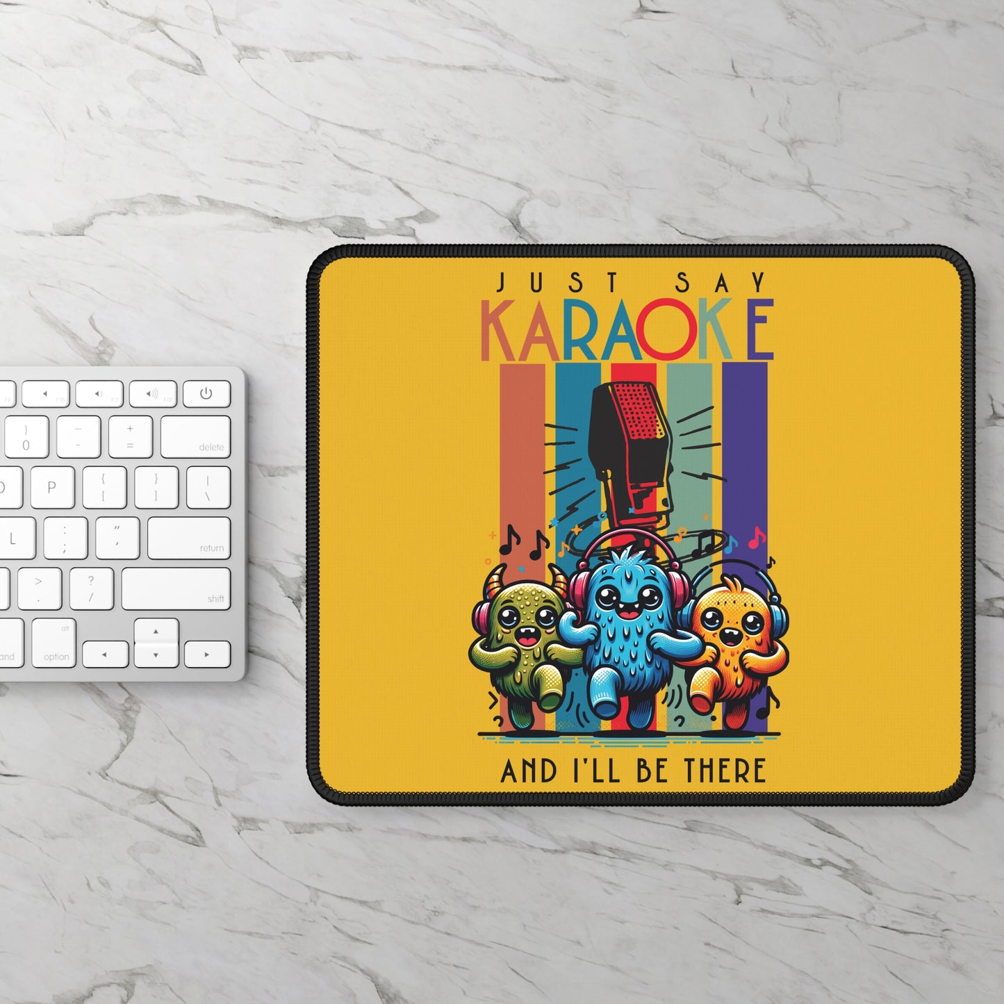 Kawaii Karaoke Gift Mouse Pad - Yellow