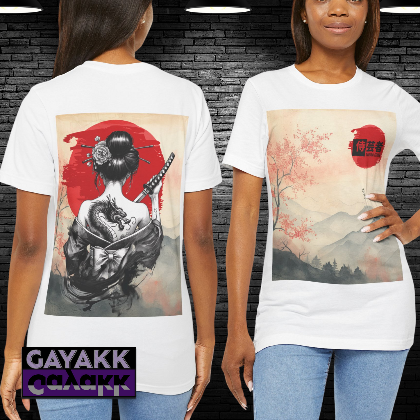 Anime Samurai Geisha Character Inspired Manga Tshirt