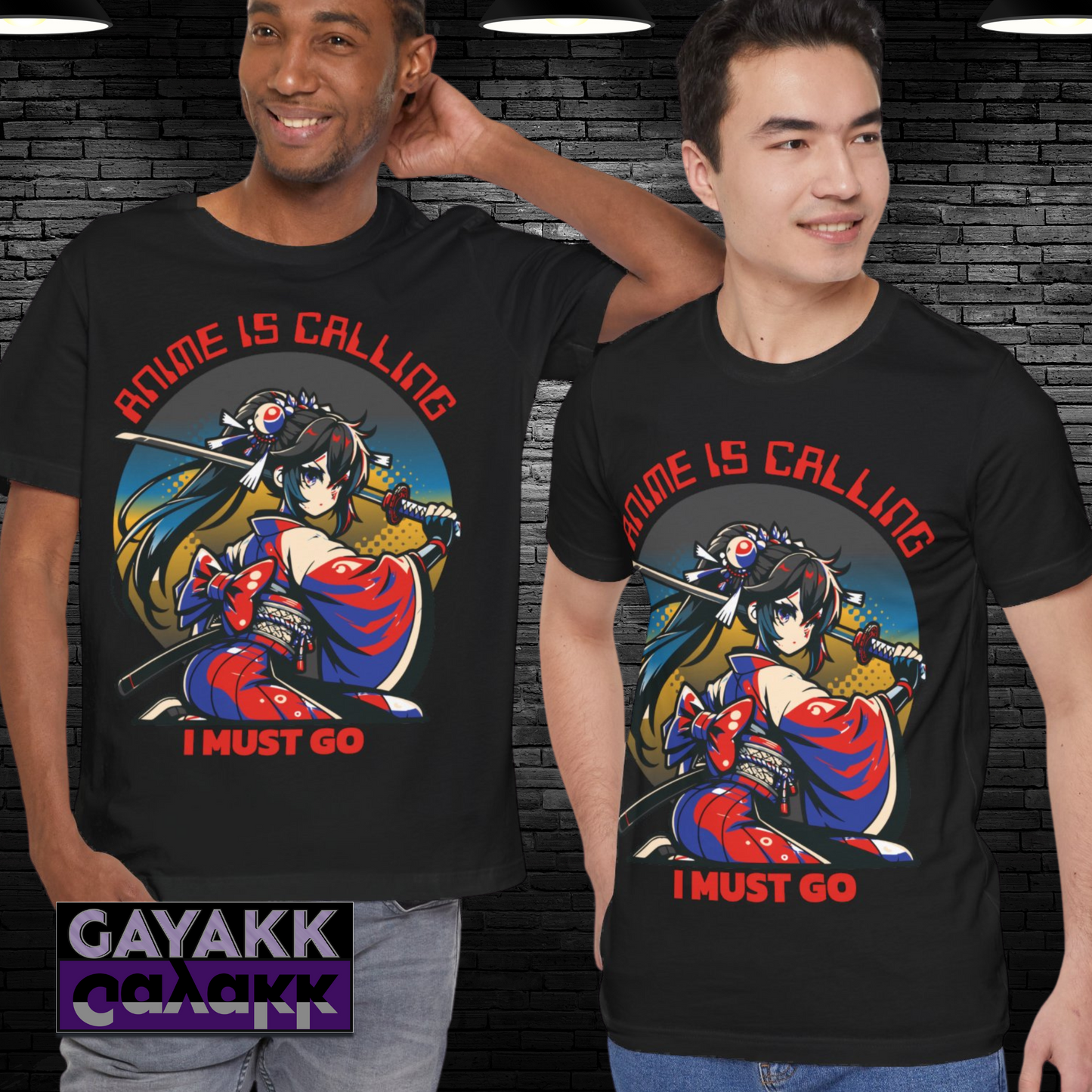 Anime Is Calling I Have To Go T-Shirt, Anime Samurai Geisha Character Inspired Manga Tshirt