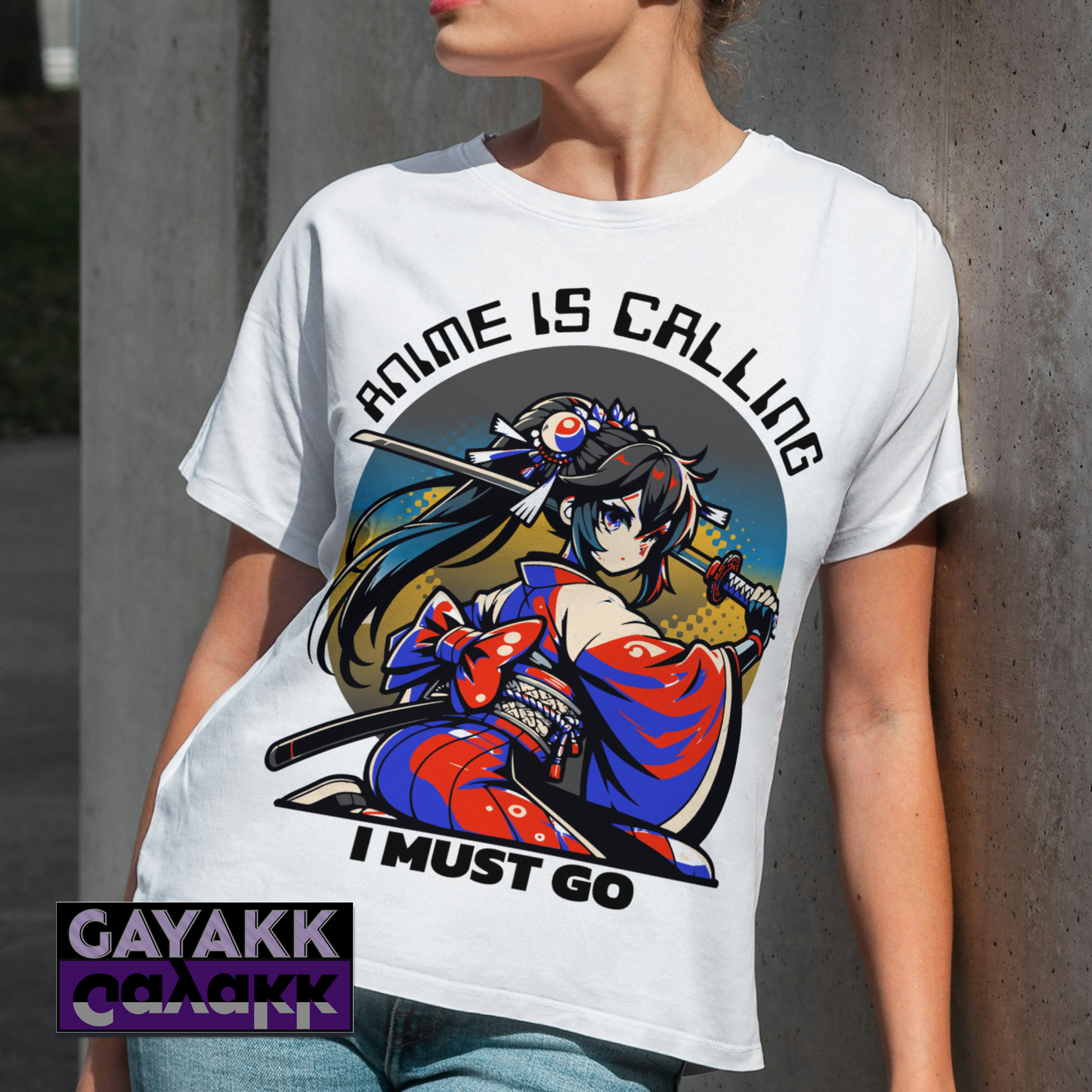 Anime Is Calling I Have To Go T-Shirt, Anime Samurai Geisha Character Inspired Manga Tshirt