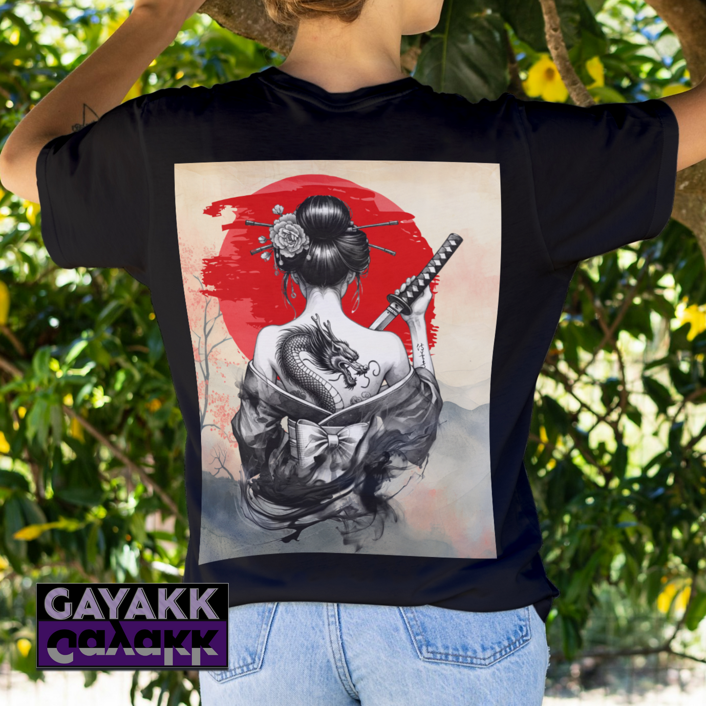 Anime Samurai Geisha Character Inspired Manga Tshirt